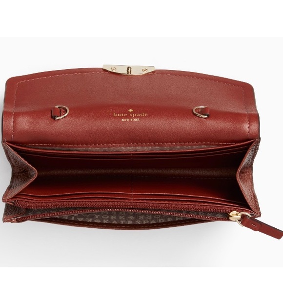 Kate Spade ♠️ NWT Brown Studded Clutch/Wallet - Picture 6 of 8